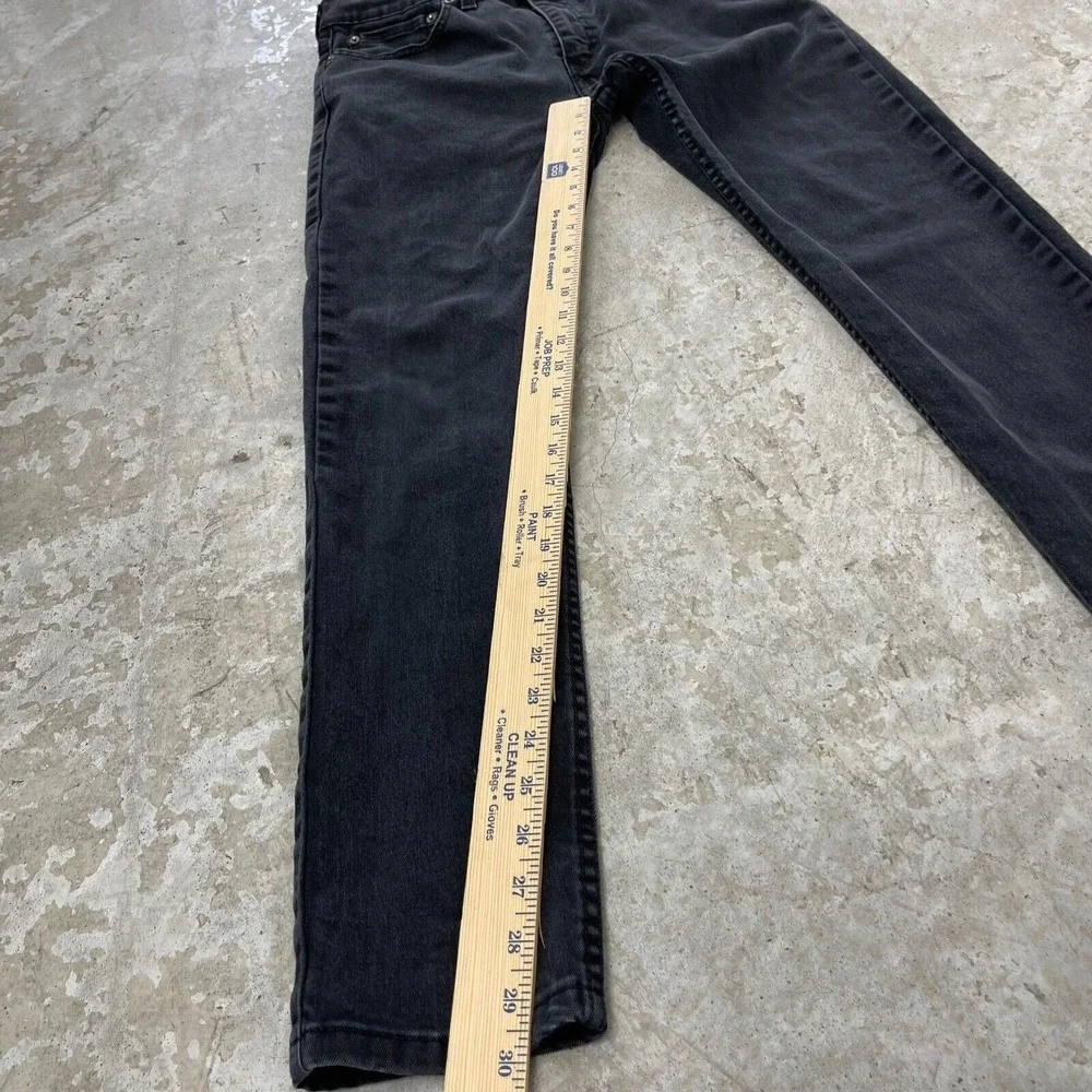 Levis Jeans Mens 32x32 Black Pants 512 Slim Tapered Skater Goth Denim
